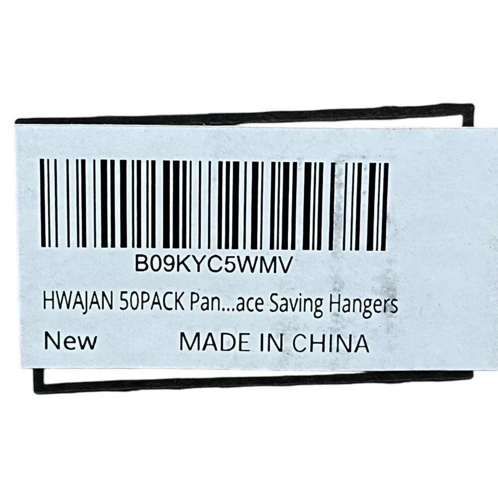 HWAJAN Metal Hangers w/Clips 50 Pack Adjustable Non-Slip for Clothing Heavy Duty